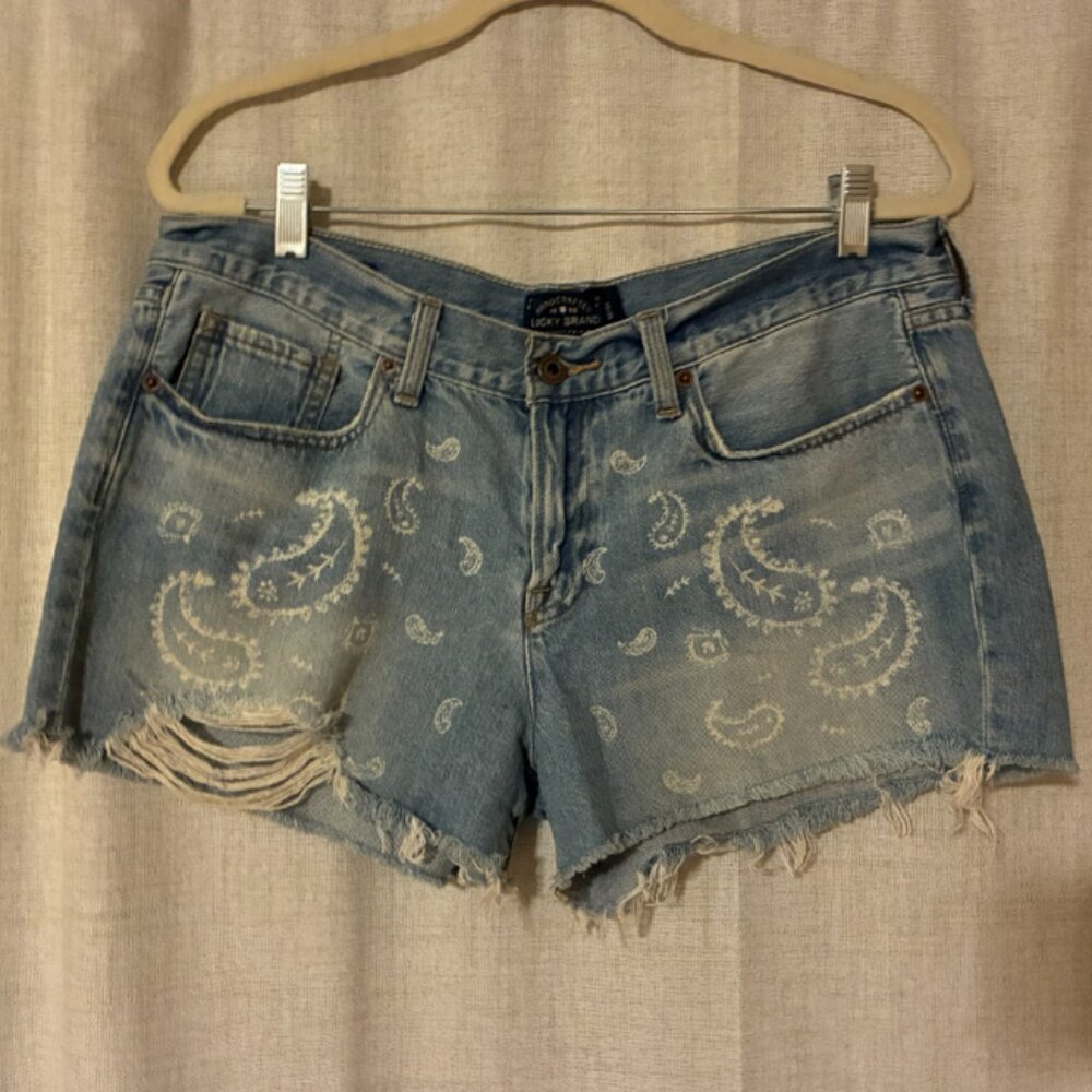Lucky Brand Paisley Cut Off Shorts size 12/31